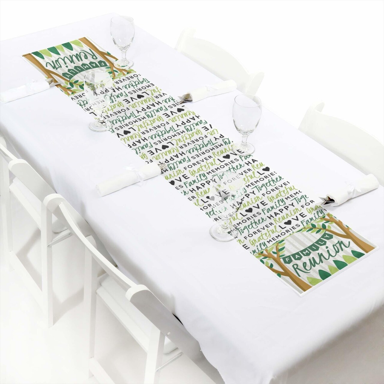 Big Dot of Happiness Family Tree Reunion - Petite Family Gathering Party Paper Table Runner - 12 x 60 inches